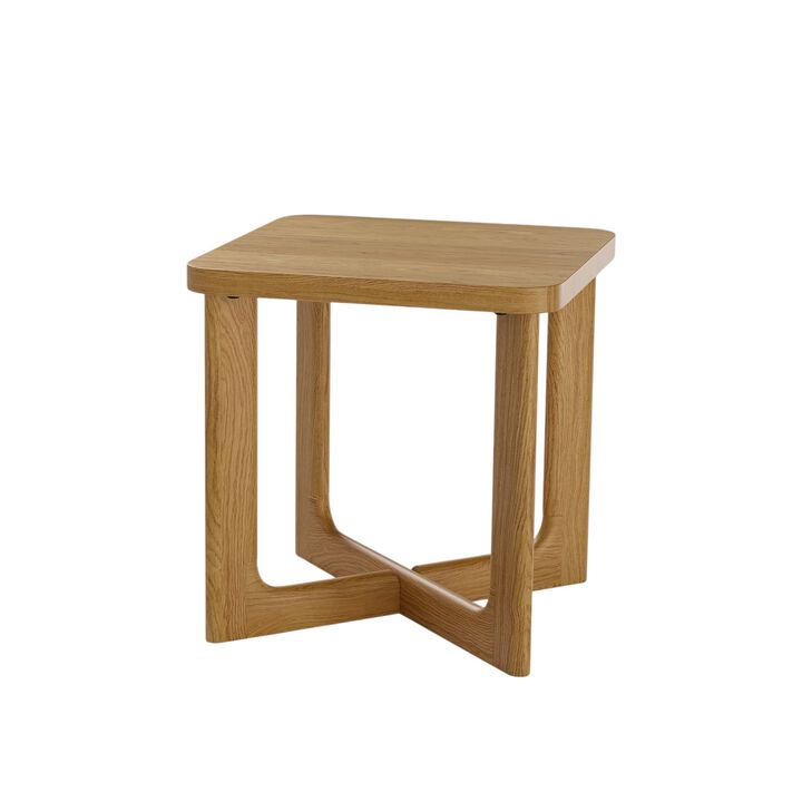 HomeRoots 24" Natural Wood Square Cross Legs End Table
