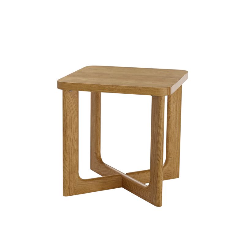 HomeRoots 24" Natural Wood Square Cross Legs End Table image number 0