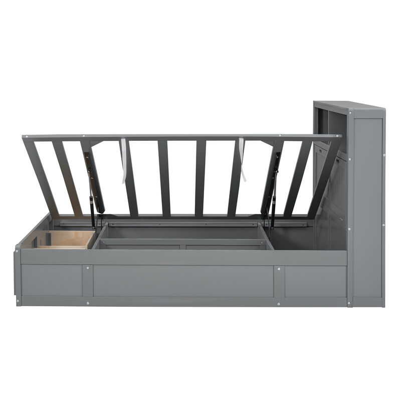 Merax Platform Bed with Storage LED Headboard