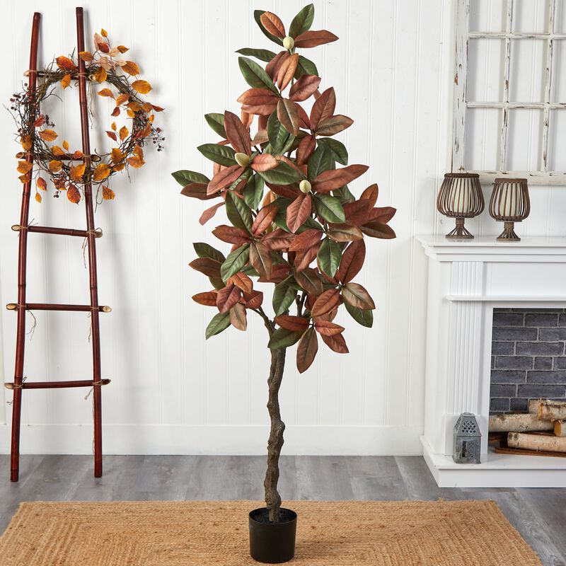 Hivvago 6 Feet Fall Magnolia Artificial Tree