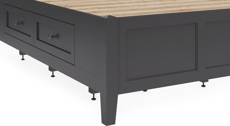 Grace Full-size Four Drawer Platform Storage Bed in Raven Black