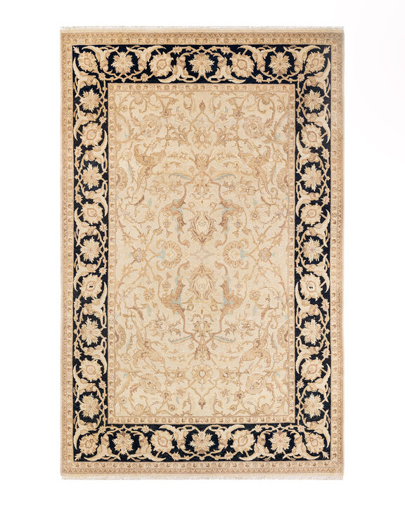 Eclectic, One-of-a-Kind Hand-Knotted Area Rug  - Ivory, 6' 0" x 9' 5"