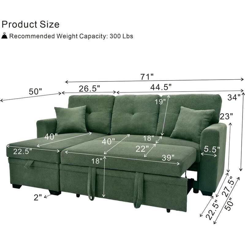 Ludfob Storage Sleeper Sofa image number 3