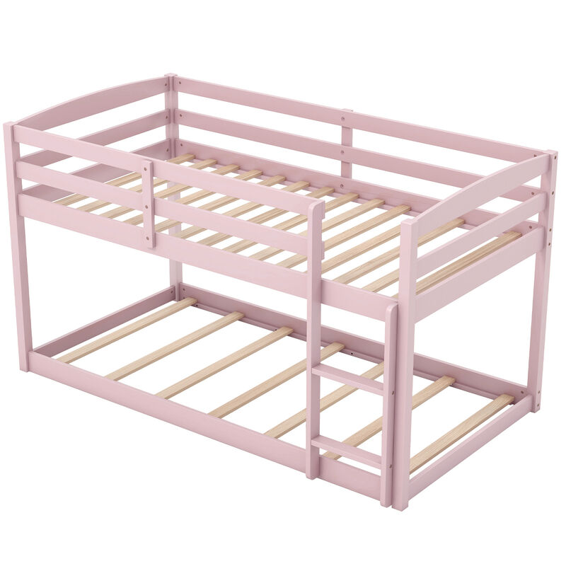 Secure Bunk Bed Frame with Integrated Ladder and Raised Guardrails &ndash; Ideal for Children&rsquo;s Bedrooms