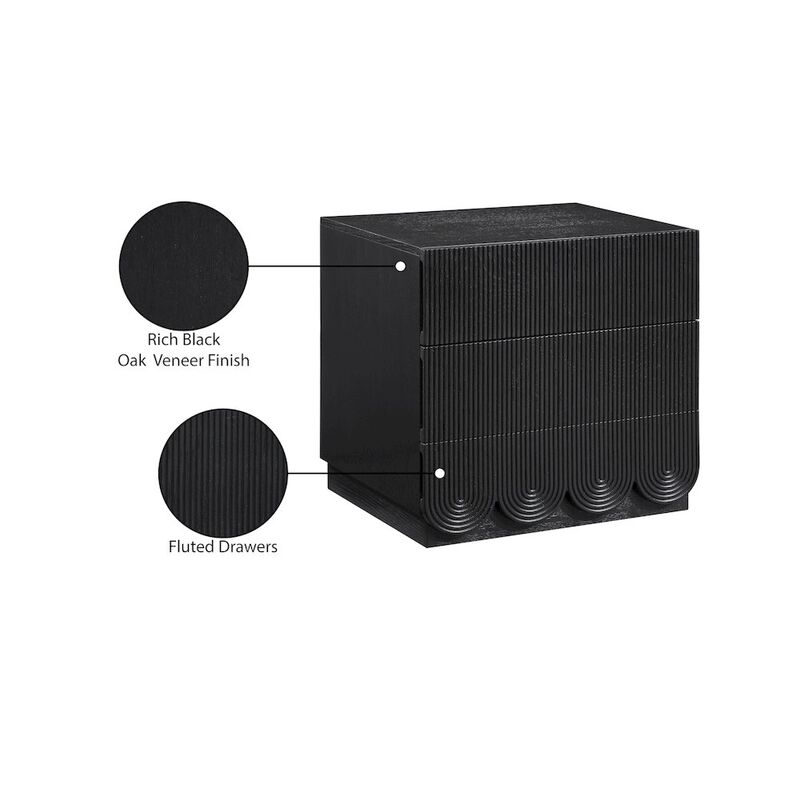 Meridian Furniture Scallop Black Night Stand