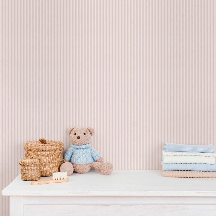 Bambino Tiny Stripes Pink Wallpaper 292-1