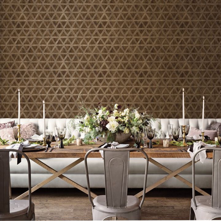 Utopia Bronze Brown Tri Prism Textured Wallpaper G68011