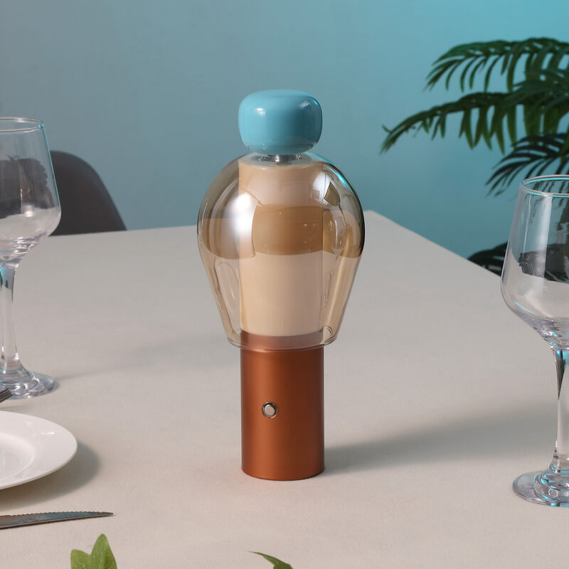 Evonne 10.75" Modern Glam Candle-Style Rechargeable/Cordless Dimmable Integrated LED Table Lamp with Touch Sensor