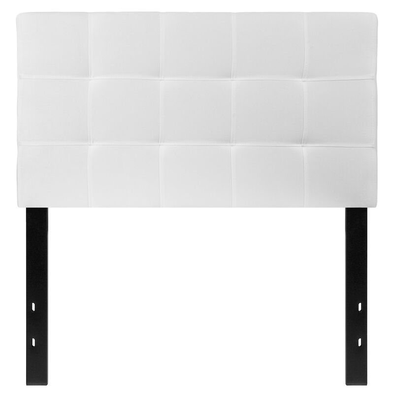 Flash Furniture Tufted Upholstered Twin Size Headboard in White Fabric image number 2