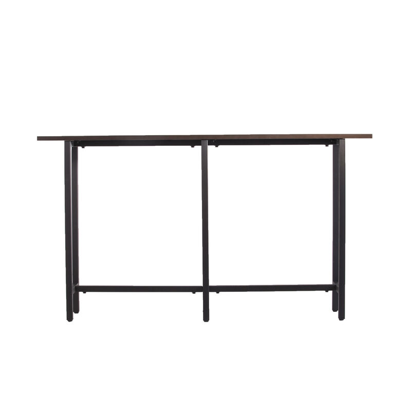 HomeRoots 54" Espresso and Black Wood and Iron Console Table image number 0