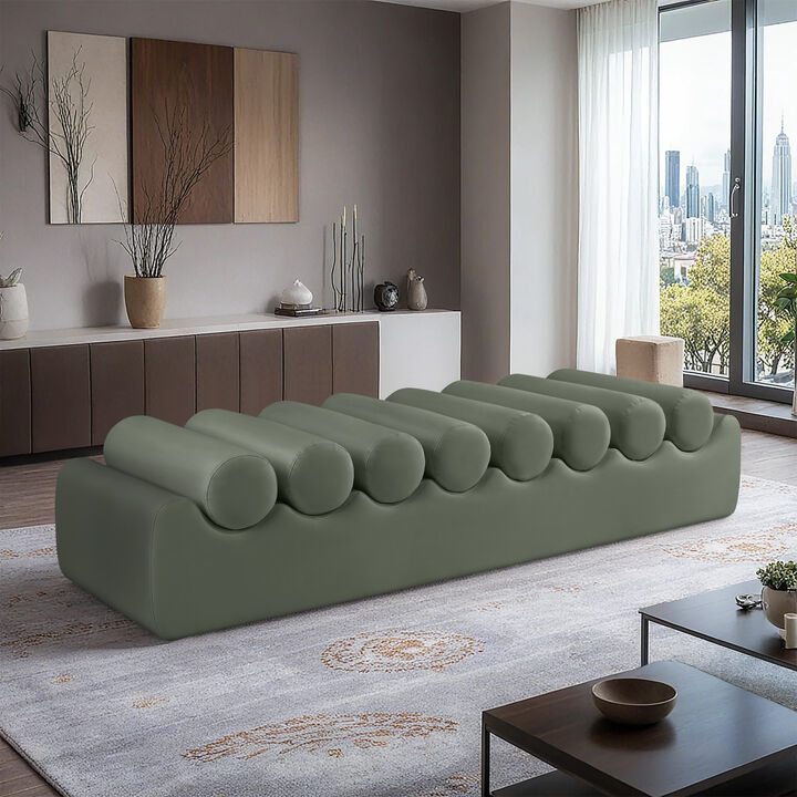 Meridian Furniture Rumble Green Vegan Leather Bench
