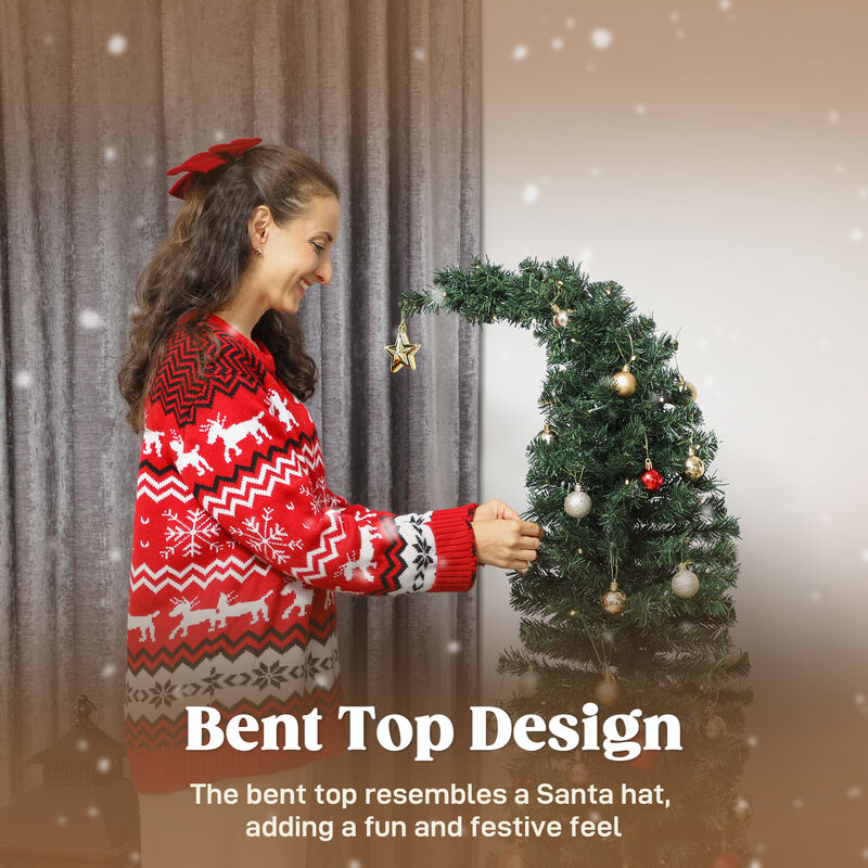 BreeBe 5 ft Prelit Christmas Tree with 100 LED Lights and Metal Stand image number 4