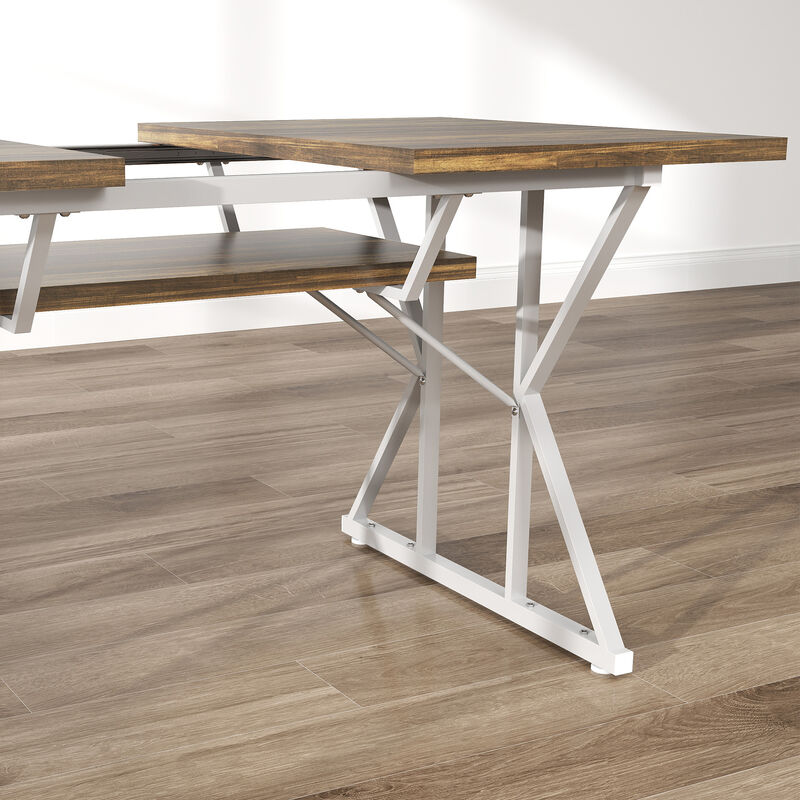Hivvago Kitchen Dining Table for 4&ndash;6 with Extension Leaf image number 6