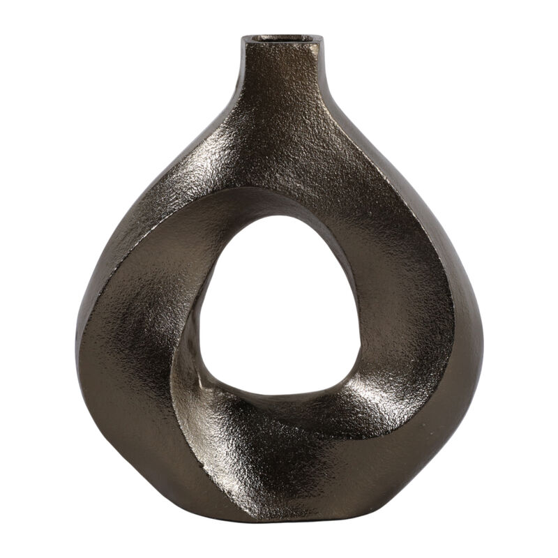 9x8" Cut-out Swirl Vase, Brass image number 4