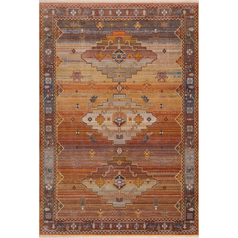 2 X 3 Brown Southwestern Area Rug image number 0