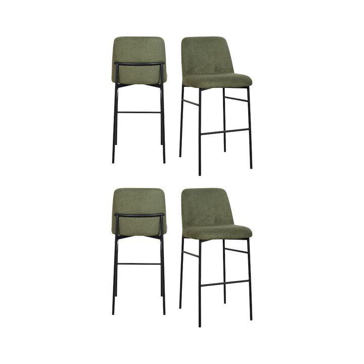 New Classic Furniture Erik Fabric Upholstered Bar Stool in Beige (Set of 4)