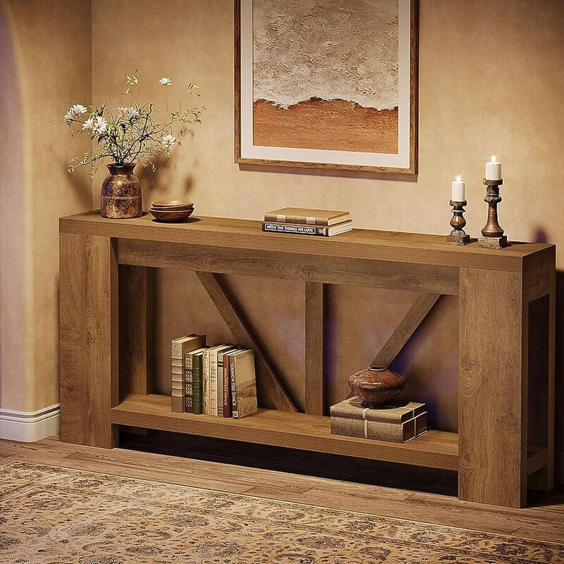 Tribesigns Farmhouse 2-Tier Console Table image number 7