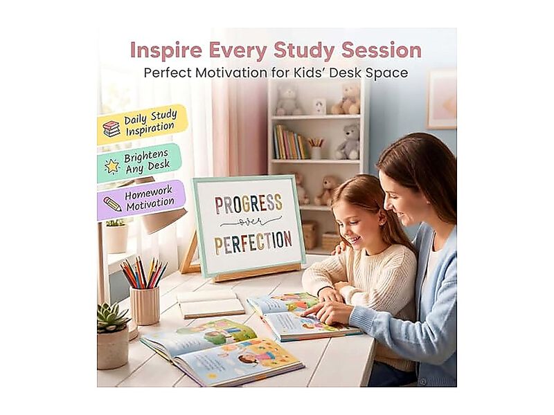 Classroom Signs Wall Art Progress Over Perfection Growth Mindset Poster Kids image number 3