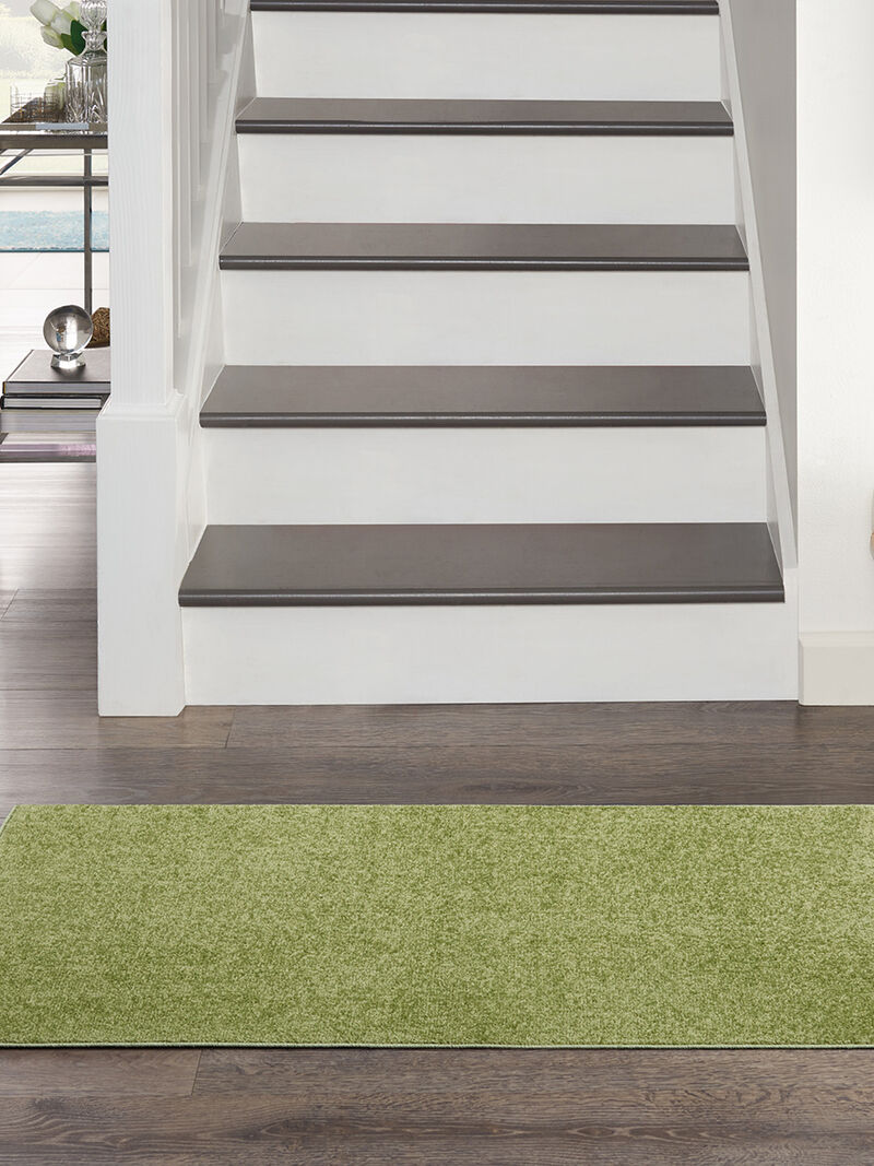 Nourison Essentials NRE01 Green 2'2" x 10' Rug image number 7