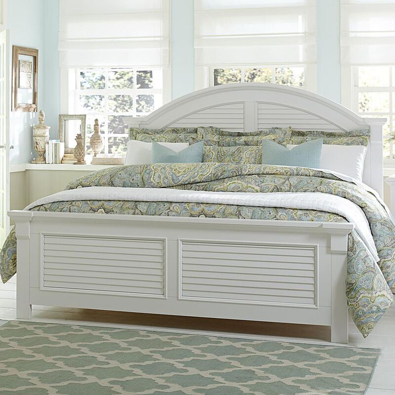 Liberty Furniture Summer House I Queen Panel Bed in Oyster White image number 2