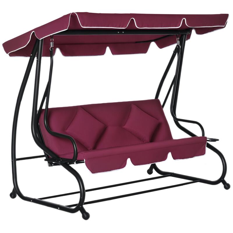 Hivvago Patio Swing Bench with Cushion & Canopy image number 0