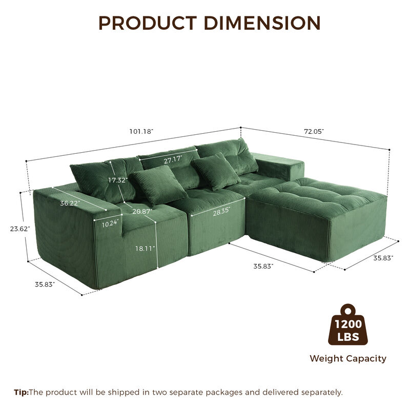 Frif L-Shaped Modular Compression Sofa image number 9