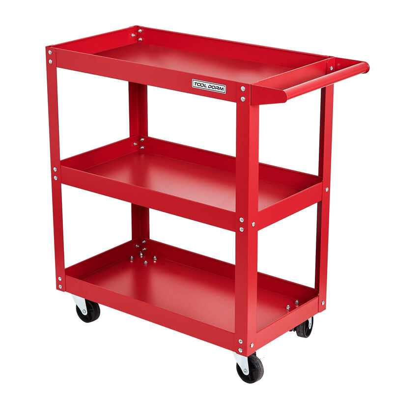 ELEMENT ACE Heavy Duty 3-Shelf Rolling Utility Service Cart with 200LBS Load Capacity, 360&deg; Swivel Wheels, Ergonomic Handle for Garage, Warehouse, Workshop Storage image number 4