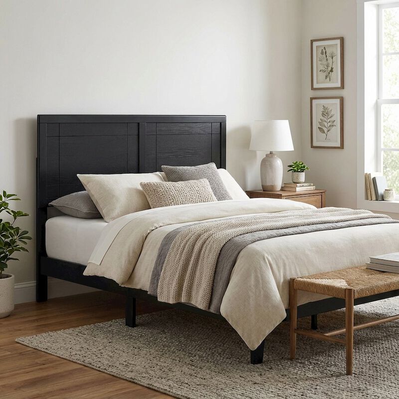 Wood Full Headboard with Classic Design and Durable Construction for Bed image number 4