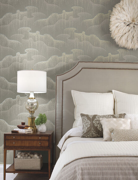 Moonlight Pearls Taupe Wallpaper