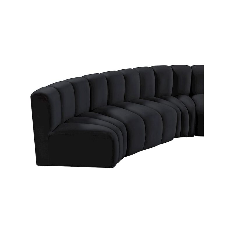 Meridian Furniture Arc Black Velvet Modular Sofa