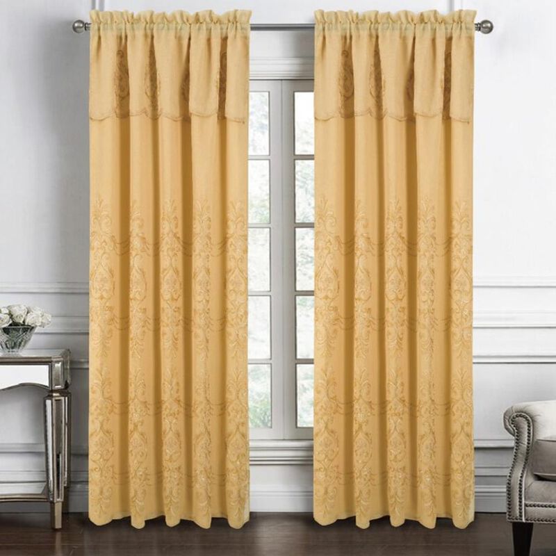 RT Designers Collection Jayla Stylish & Premium Embroidered Curtain Panel