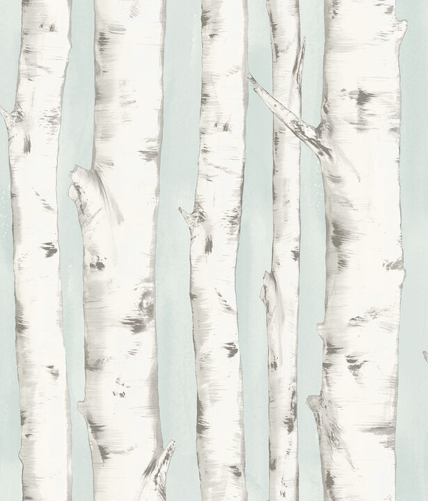 Pioneer Light Blue Birch Tree Wallpaper (Set of 2)