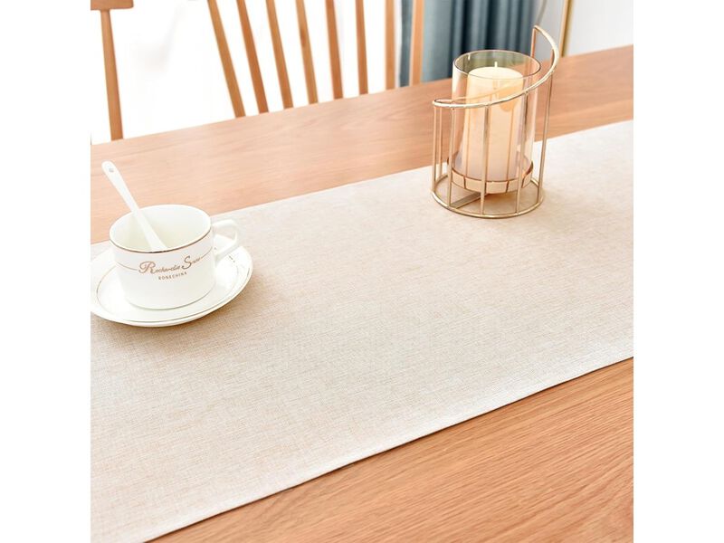 Farmhouse Rustic Faux Linen Water-Resistant Table Runner for Dining & Home Decor image number 6