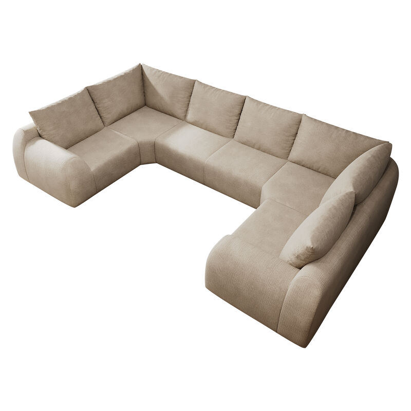 Sidgaf 135.5" 6 Seats U Shaped Modular Cloud Sofa image number 3