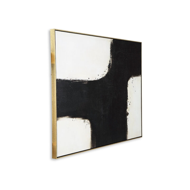 Leila Wall Art Decor, Black and White Minimalist Framed Canvas, 39x50 image number 5