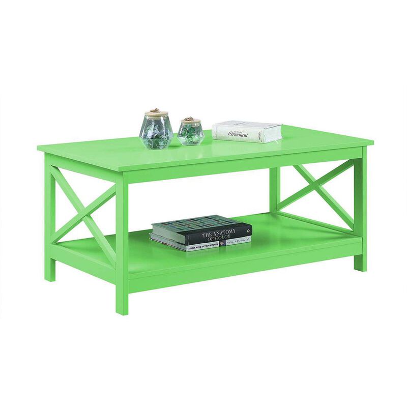 Convenience Concepts Oxford Coffee Table with Shelf Lime