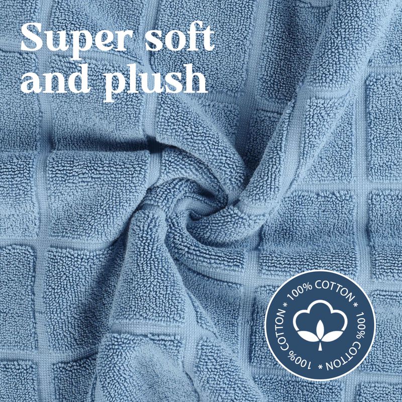 Washable Cotton Checkered Bath Rug Set of 2 for Bathrooms image number 2
