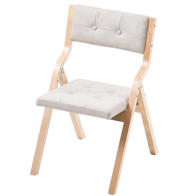 Foldable Wooden Chairs Set of 4 with Cushions, Portable Dining Seating for Kitchen & Office image number 7