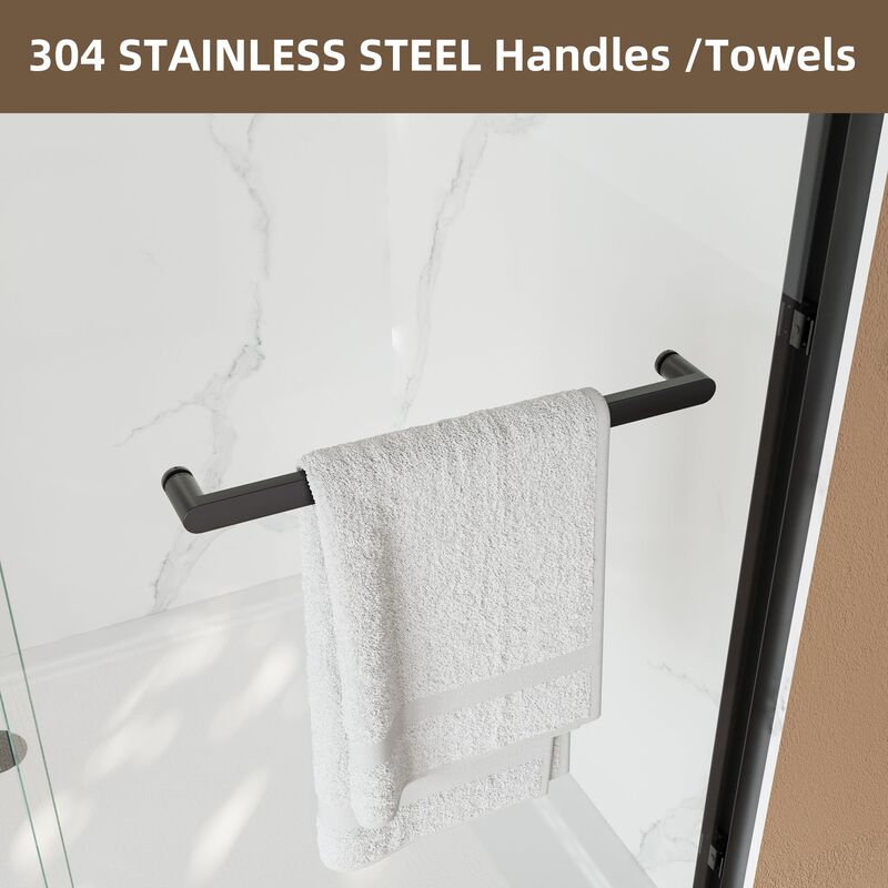 Heavy-Duty Aluminum Shower Door with Anti-Derailment Track, 60x76 Wide Adjustable