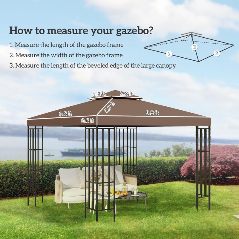 Hivvago 9.84' x 9.84' Gazebo Replacement Canopy Top Only image number 2