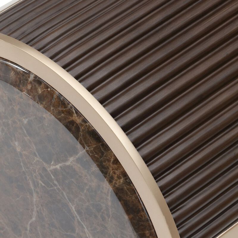 Michael Amini West Kensington Chairside Table - Medium Espresso image number 4