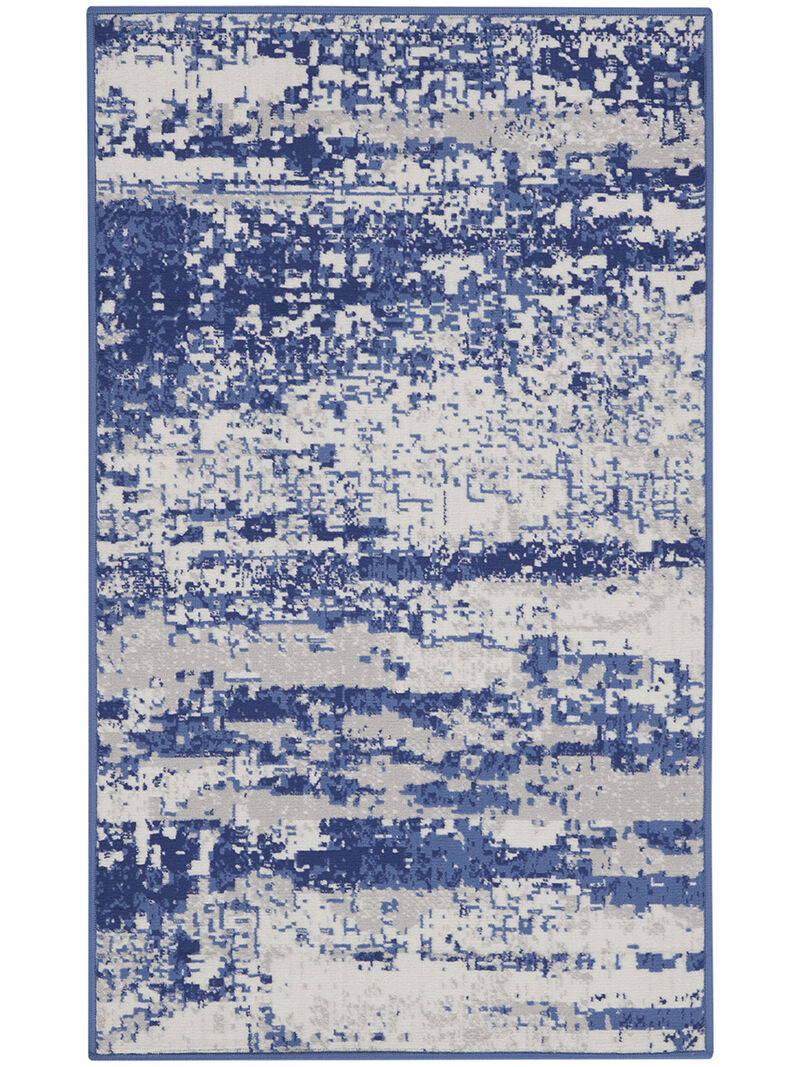 Whimsicle WHS06 Ivory/Navy 3' x 5' Rug