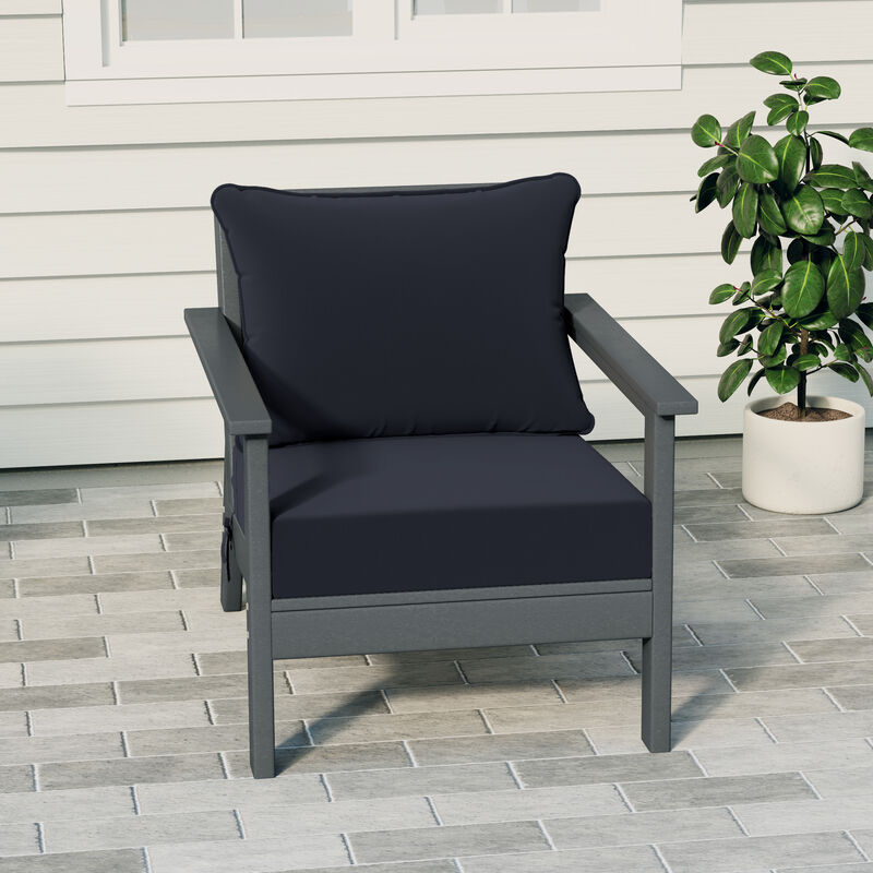 WestinTrends Outdoor Modern HDPE Patio Club Chair with Deep Seat Cushions