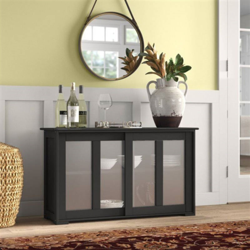 2-Door Sideboard Buffet Cabinet – Glass Sliding Doors for Stylish Dining Storage