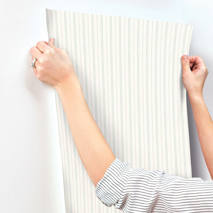 Harville Aqua Double Stripe Wallpaper