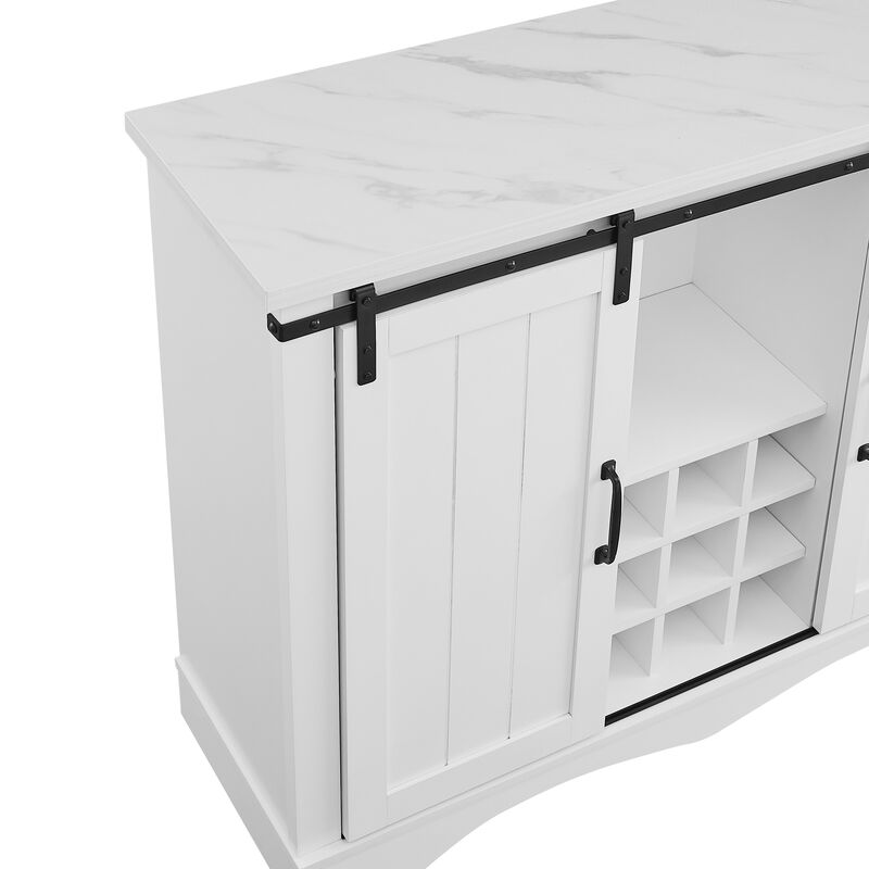FESTIVO Rustic 47-inch Bar Cabinet with Sliding Barn Door