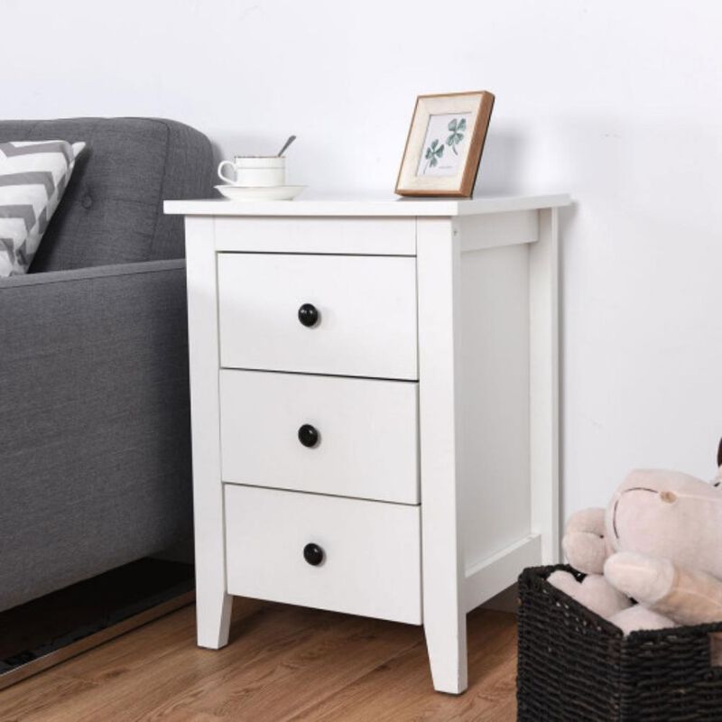 Modern Storage End Beside Nightstand with 3 Drawers