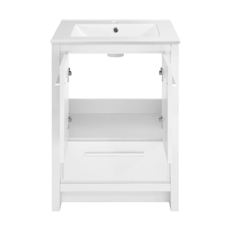 Virage 24" Freestanding Bathroom Vanity in White with Sink Top image number 7