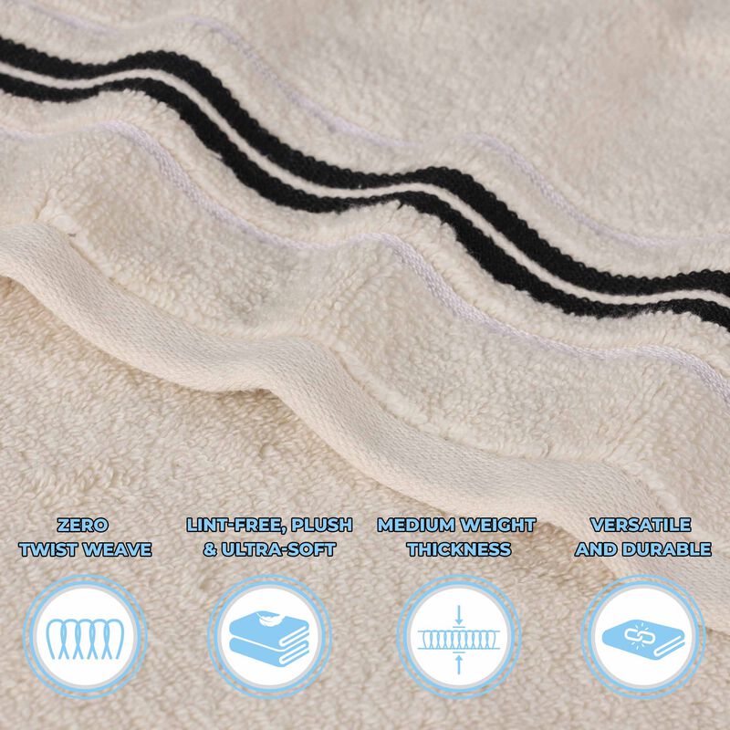 6 Piece Zero Twist Cotton Hand Towel Set, Solid and Floral Patterns image number 2