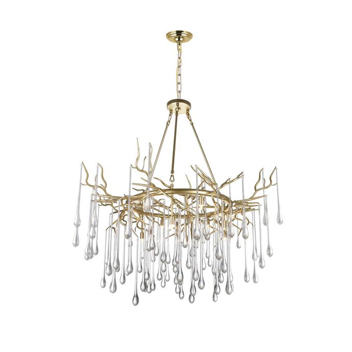CWI Lighting Anita 12 Light Chandelier With Gold Leaf Finish